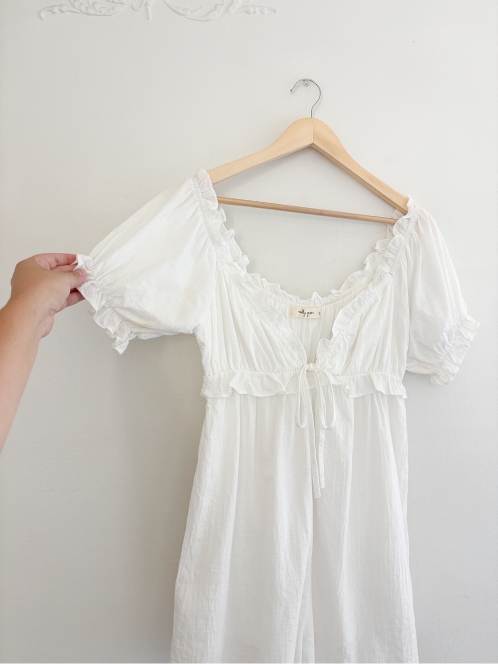 White Short Sleeve Babydoll Dress - Women - Picture 3 of 6